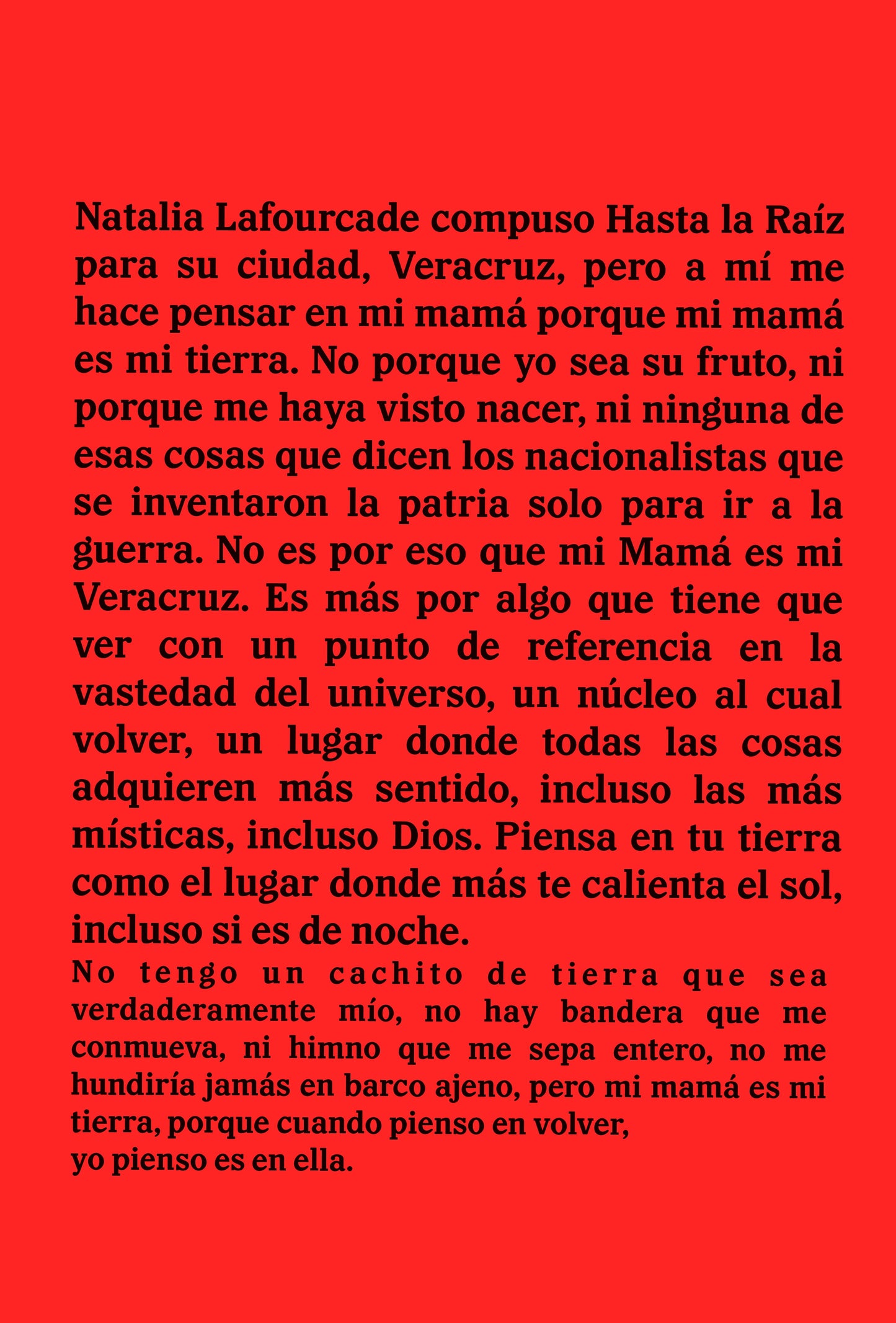Díptico Hasta la Raíz - Dibujo y texto
