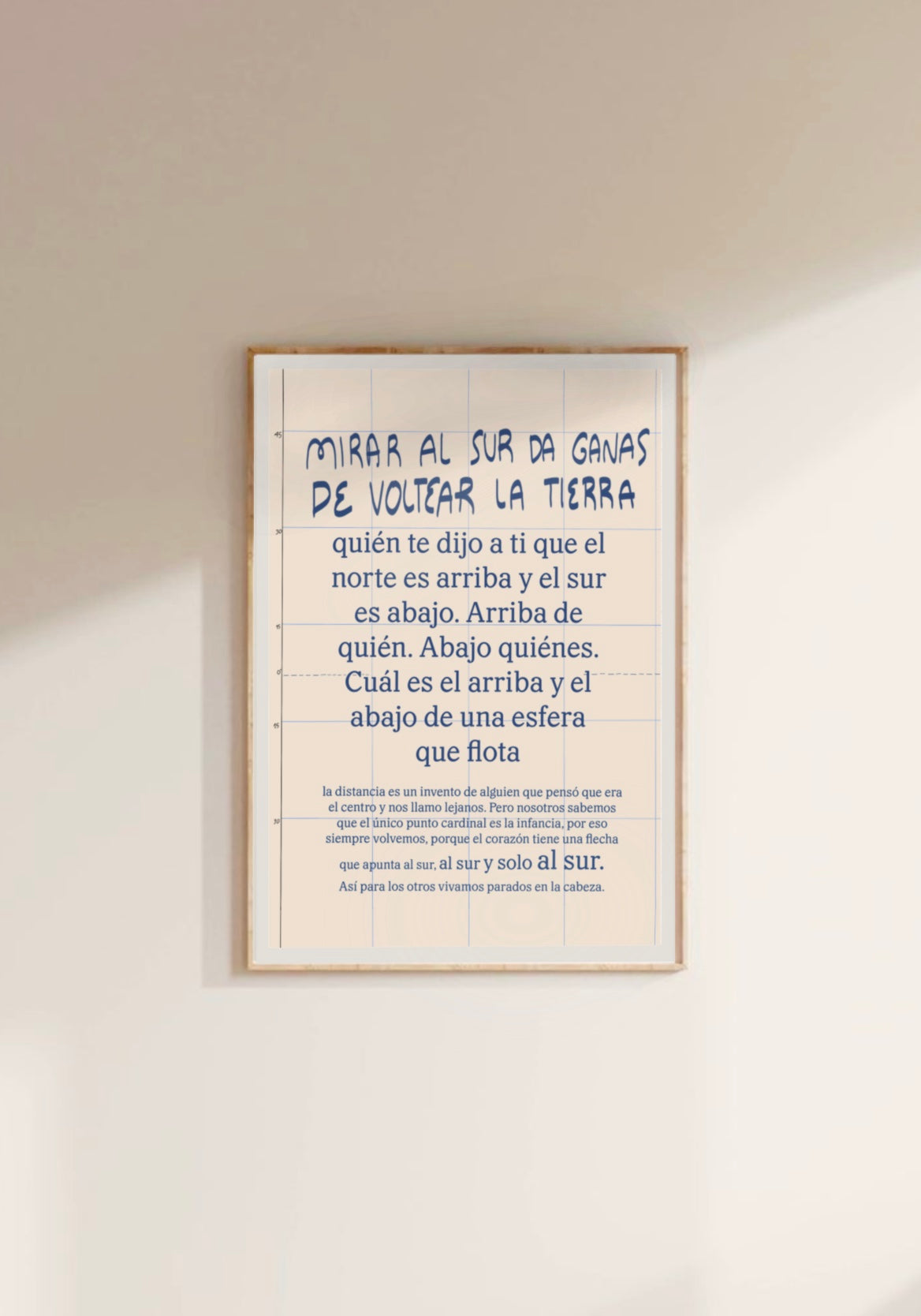 Díptico Mirar al Sur - Dibujo y texto